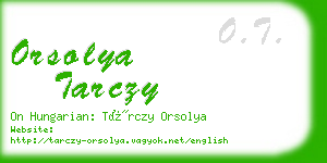 orsolya tarczy business card